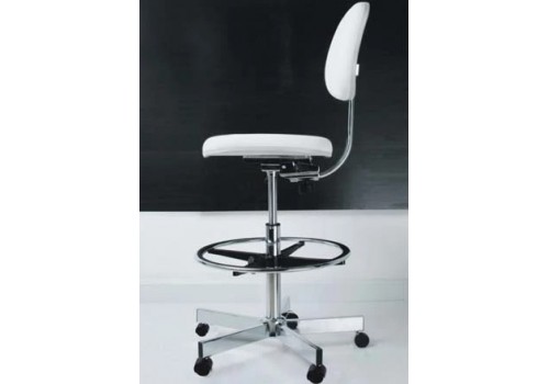 White Anti Static Leather Chair with Foot Ring